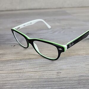 Ray-Ban Kids Eyeglasses Frames RB1555 3820 Black Green White‎ Full Rim 48-16-130